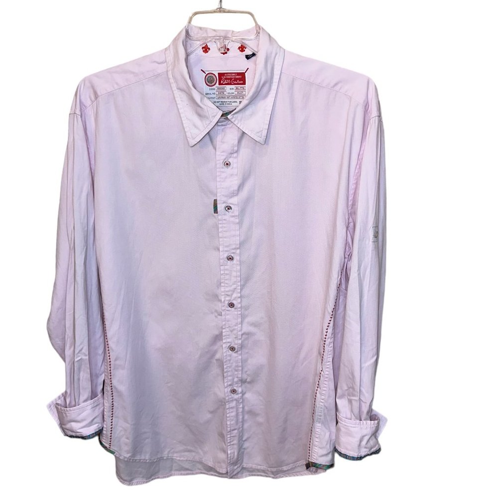 Robert Graham The Freshly Laundered Shirt 100% Cotton Pink Size XXL